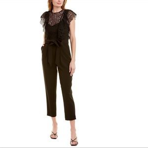 Pearl by Lela Rose black guipure lace jumpsuit 2 NWT